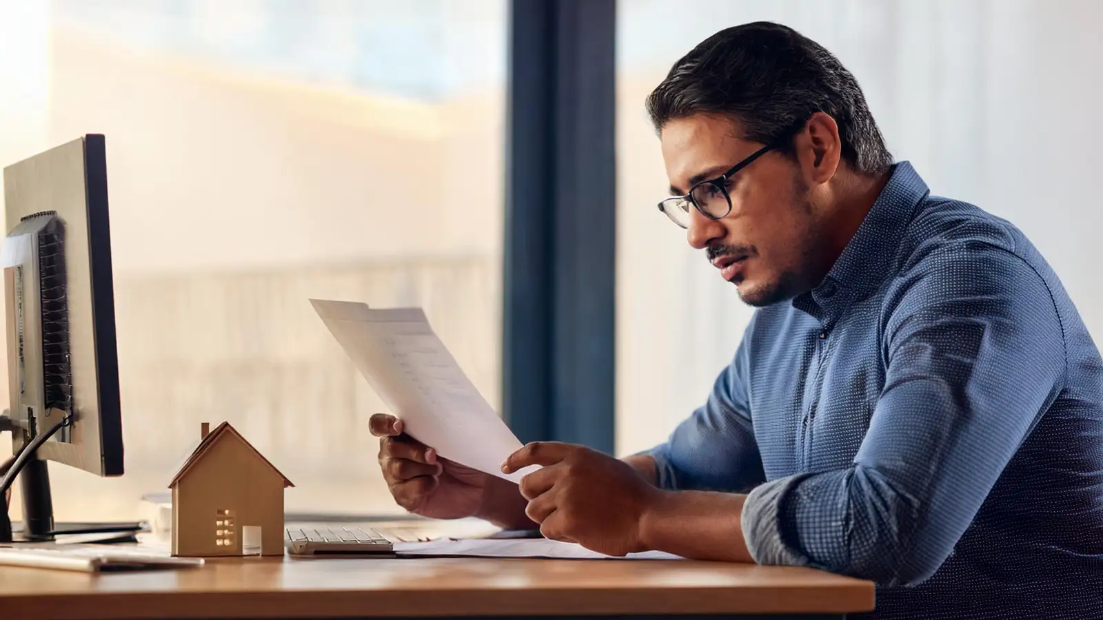 Man reviewing mortgage interest rates options